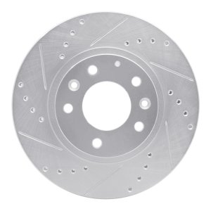 Mazda MX-5 Miata Brake Rotor (1) - Front Left - R1 Concepts - Drilled & Slotted - Silver - `06-`15 Mazda MX-5 Miata Brake Rotor (1) - Front Left - R1 Concepts - Drilled & Slotted - Silver - `06-`15